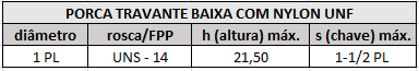 porca travante baixa unf 1 pl