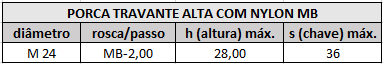 porca travante alta mb m24