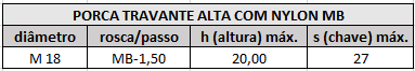 porca travante alta mb m18