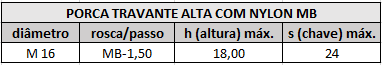 porca travante alta mb m16