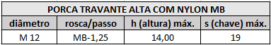porca travante alta mb m12