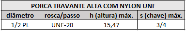 porca auto travante alta 1 2